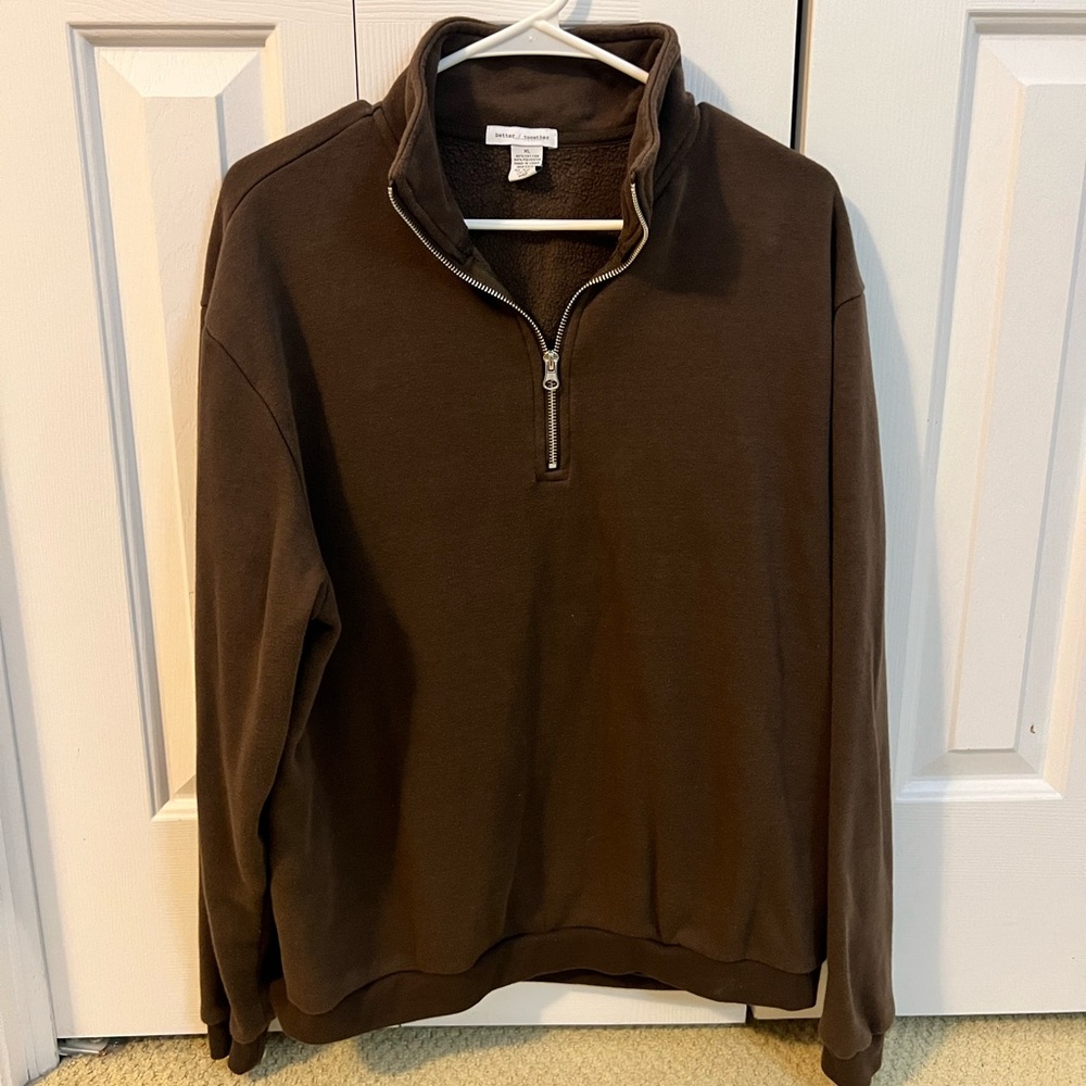 Brown 1/4 Zip Sweatshirt